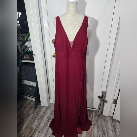 Ever PrettyPlus Size Sleeveless High Slit Formal Chiffon Dress NWT Sz 26 - Picture 8 of 14